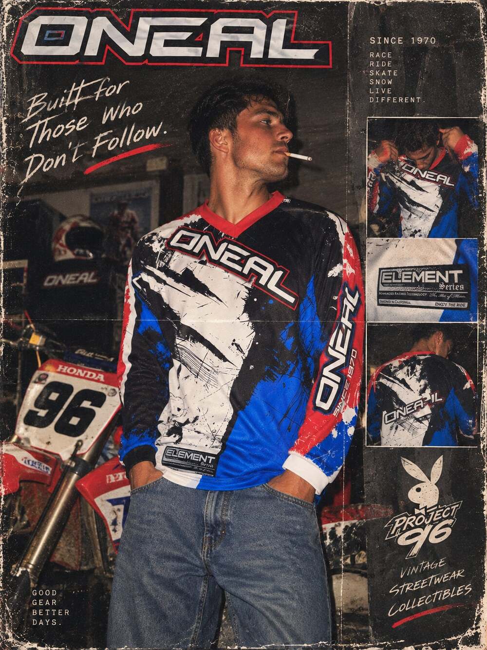 O'Neal Element Series Shocker Motocross Jersey Red Black Blue
